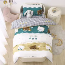 3PCS Bedding Cute Cartoon Bear Pattern Printed Set For Toddler