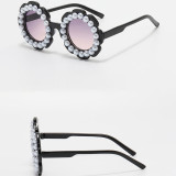 Kids Fashion Pearl Sunflower Anti-UV Gradient Protection Sunglasses