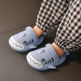 Toddlers Kids Cartoon Shark Flat Beach Summer Slippers