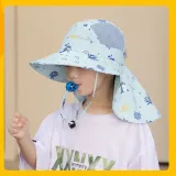 Kids Anti-UV Cartoon Shark Wide Brim Breathable Outdoor Beach Sunhat