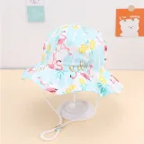 Kids Baby Anti-UV Cute Cartoon Pattern Outdoor Bucket Fisherman Cap