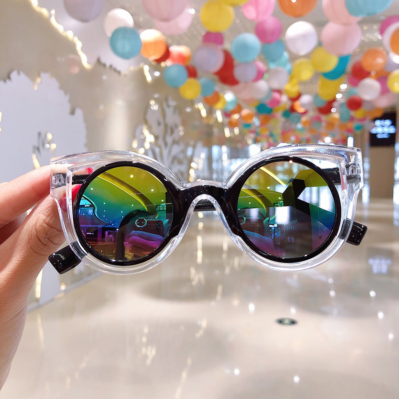 Kids Fashion Transparent Frame Protection Sunglasses