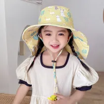 Kids Anti-UV Cartoon Shark Wide Brim Breathable Outdoor Beach Sunhat