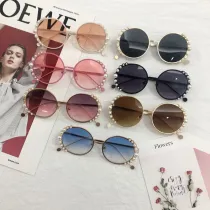 Kids Cartoon Pearl Anti-UV Gradient Protection Round Sunglasses