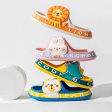Toddlers Kids Cartoon Lion Bear Crocodile Flat Beach Summer Slippers