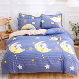 4PCS Cover Set Comfortable Cartoon Rabbit Ocean Star Stripe Bedding For Home