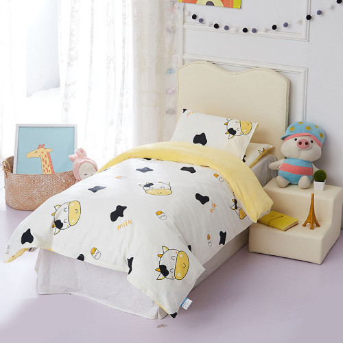 3PCS Bedding Cute Cartoon Cow Bee Pattern Printed Set For Toddler