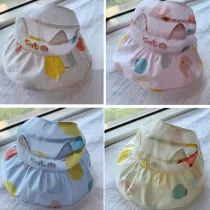 Kids Anti-UV Cartoon Cat Outdoor Beach Sunhat