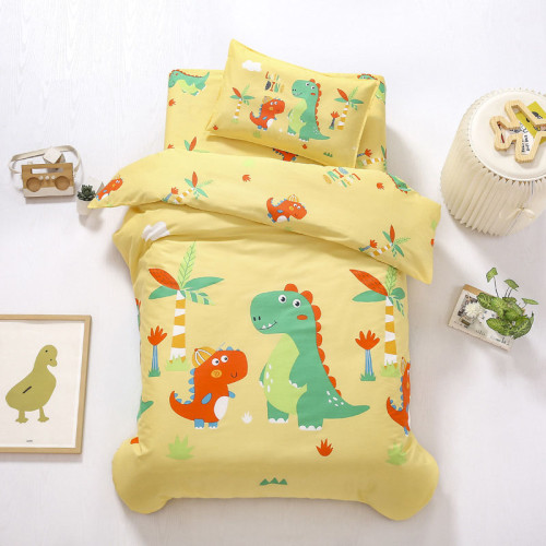 3PCS Bedding Cute Cartoon Dinosaur Brothers Pattern Set For Toddler