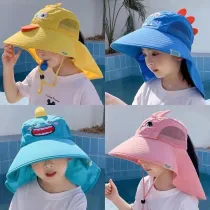 Kids Anti-UV Cartoon Wide Brim Outdoor Beach Sunhat