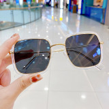 Kids Fashion Metal Frame Anti-UV Protection Square Sunglasses