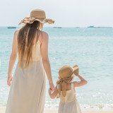 Mommy and Me Anti-UV Wide Brim Outdoor Beach Straw Sunhat