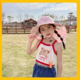Kids Anti-UV Cartoon Shark Wide Brim Breathable Outdoor Beach Sunhat