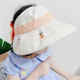 Kids Anti-UV Cartoon Fruit Wide Brim Empty Top Outdoor Sunhat
