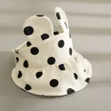 Kids Baby Anti-UV Cartoon Rabbit Polka Dots Peaked Empty Top Outdoor Baseball Cap
