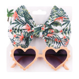 Kids Fashion Heart Shape Protection Sunglasses with Silk Scarf