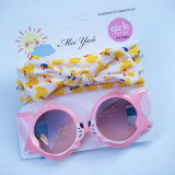 Kids Fashion Tom Cat Protection Sunglasses with Silk Scarf
