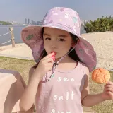 Kids Anti-UV Cartoon Shark Wide Brim Breathable Outdoor Beach Sunhat