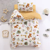 3PCS Bedding Cute Cartoon Animals Dinosaur Lion Pattern Printed Set For Toddler