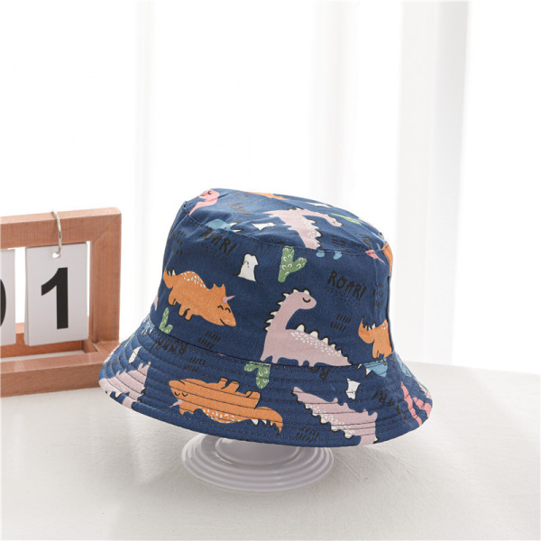 Kids Anti-UV Cartoon Dinosaur Pattern Outdoor Bucket Hat