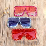 Kids Fashion Colored Diamonds Irregular Anti-UV Gradient Protection Sunglasses