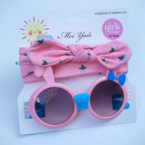 Kids Fashion Rabbit Shape Protection Sunglasses with Silk Scarf