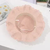 Kids Anti-UV Rabbit and Carrot Outdoor Beach Straw Sunhat with Bag Set
