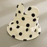 Kids Baby Anti-UV Cartoon Rabbit Polka Dots Peaked Empty Top Outdoor Baseball Cap