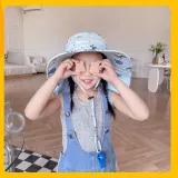 Kids Anti-UV Cartoon Shark Wide Brim Breathable Outdoor Beach Sunhat