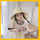 Kids Anti-UV Cartoon Shark Wide Brim Breathable Outdoor Beach Sunhat