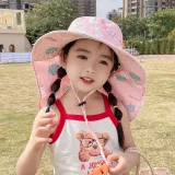Kids Anti-UV Cartoon Shark Wide Brim Breathable Outdoor Beach Sunhat