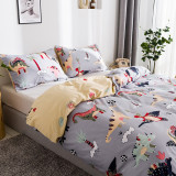 Kids Bedding Cartoon Dinosaur Pattern Slogan Printed Quilt Cover With Pillowcases