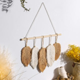Leaf Woven Cotton Tapestry Wall Decoration