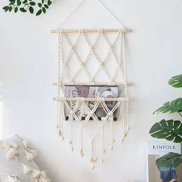 Hand-Woven Storage Rack Decorative Wall Hanging Rack