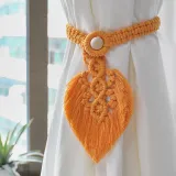Woven Pastoral Thick Lanyard Curtain Buckle Leaf Curtain Strap Rope Tie