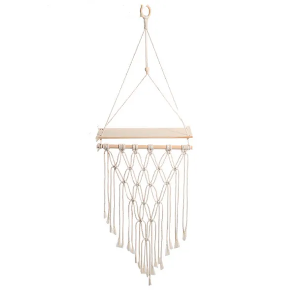 Pure Cotton Rope Hand-Woven Tapestry Shelf Home Wall Decoration Bracket