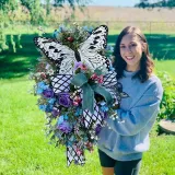 Rose Tulip Butterfly Wreath Front Door Pendant Spring Mother's Day Home Decor