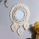 Nordic Mirror Decoration Woven Handmade Cotton Tapestry Mirror Bedroom