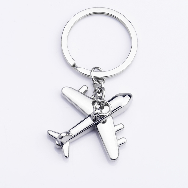 3D Airplane Helicopter Model Keychain Key Ring Creative Spaceship Keyfob Gifts