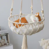 Hand-Woven Household Pet Hanging Basket