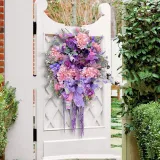 Rose Tulip Butterfly Wreath Front Door Pendant Spring Mother's Day Home Decor