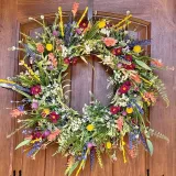 Rose Tulip Butterfly Wreath Front Door Pendant Spring Mother's Day Home Decor