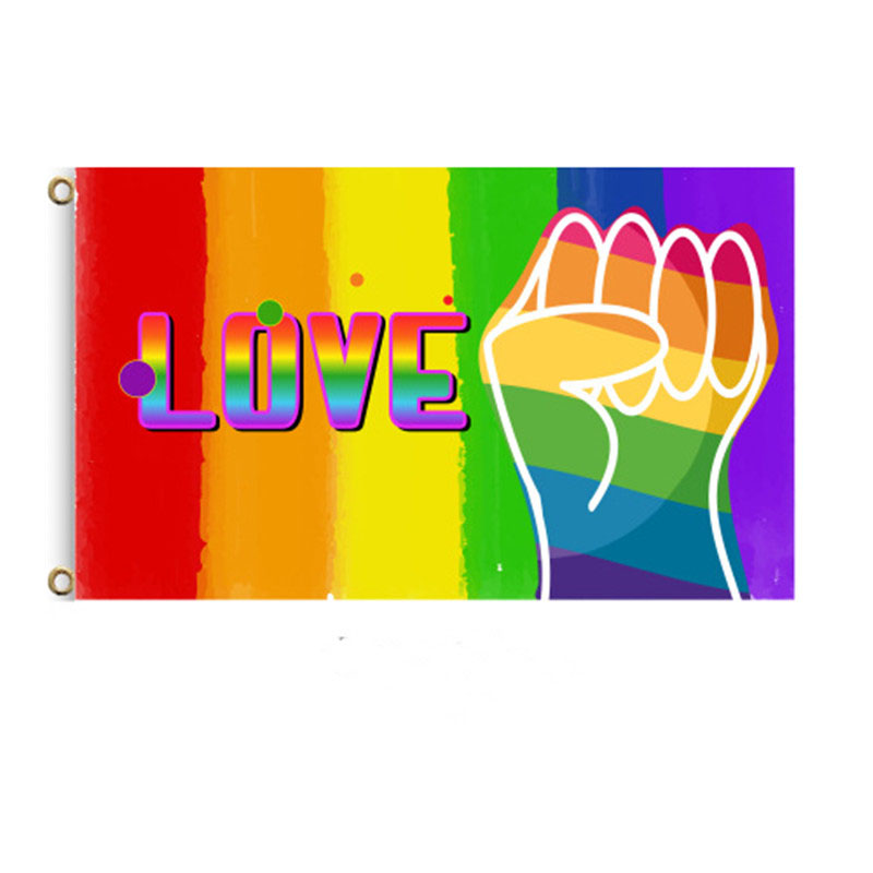 Horizontal Vertical Fist Rainbow Holiday Flag Gay Decoration Gay Flag