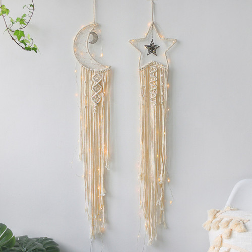 Cotton Thread Woven Star And Moon Set Of Pendant Creative Home Wall Decoration Gift