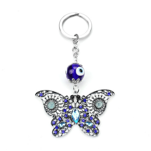 Blue Evil Eye Keychain Hanging Lucky Butterfly Decor