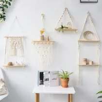 Hand-Woven Storage Tapestry Wall Decoration Flower Basket Bracket Homestay Decoration