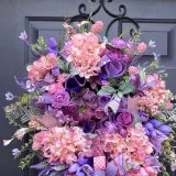 Rose Tulip Butterfly Wreath Front Door Pendant Spring Mother's Day Home Decor