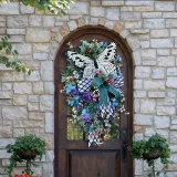 Rose Tulip Butterfly Wreath Front Door Pendant Spring Mother's Day Home Decor