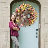 Rose Tulip Butterfly Wreath Front Door Pendant Spring Mother's Day Home Decor