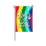 Rainbow Horizontal Stripes Oil Painting Power Of Love Slogan Pride Day Flag
